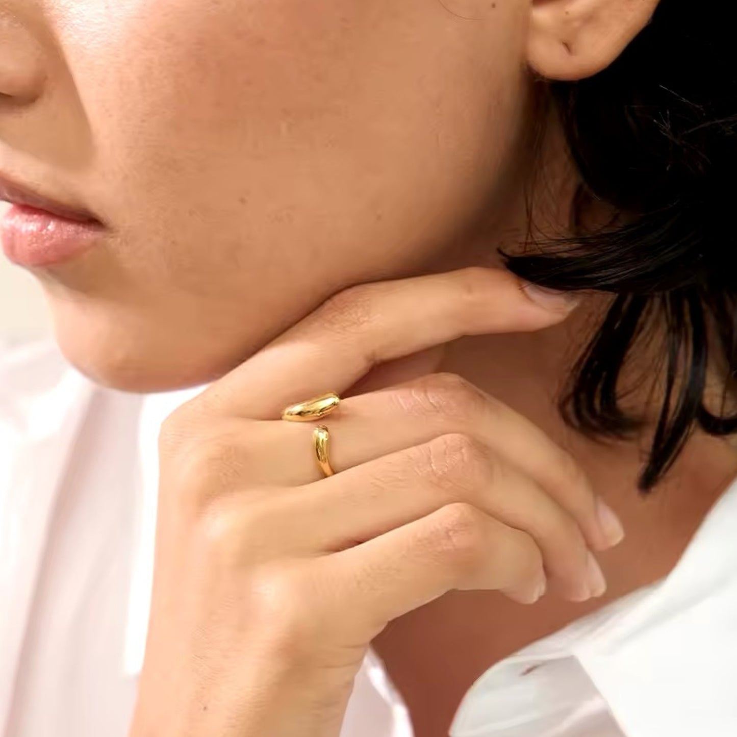 NILE - 18K GOLD PLATED RING / THE. WAVE COLLECTION