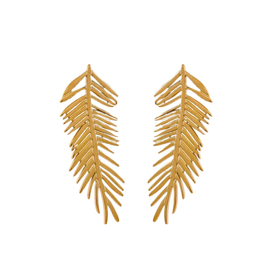 PALM -18K GOLD PLATED EARRINGS / THE. ISLAND COLLECTION