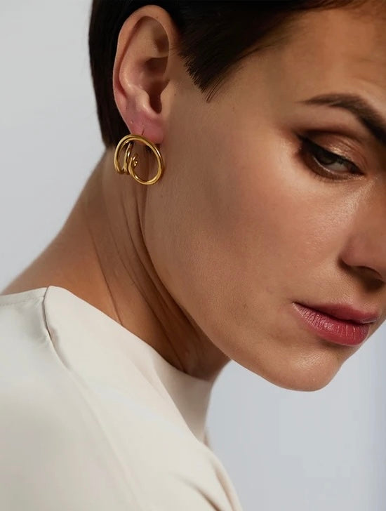 FLOW - 18K GOLD PLATED EARRINGS / THE. WAVE COLLECTION