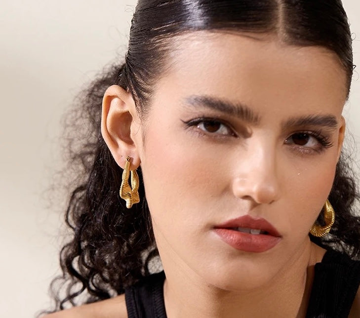 TWIST -18K GOLD PLATED EARRINGS / THE. SWIRL COLLECTION