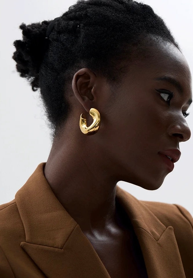 ATLANTIS - 18K GOLD PLATED EARRINGS / THE. WAVE COLLECTION