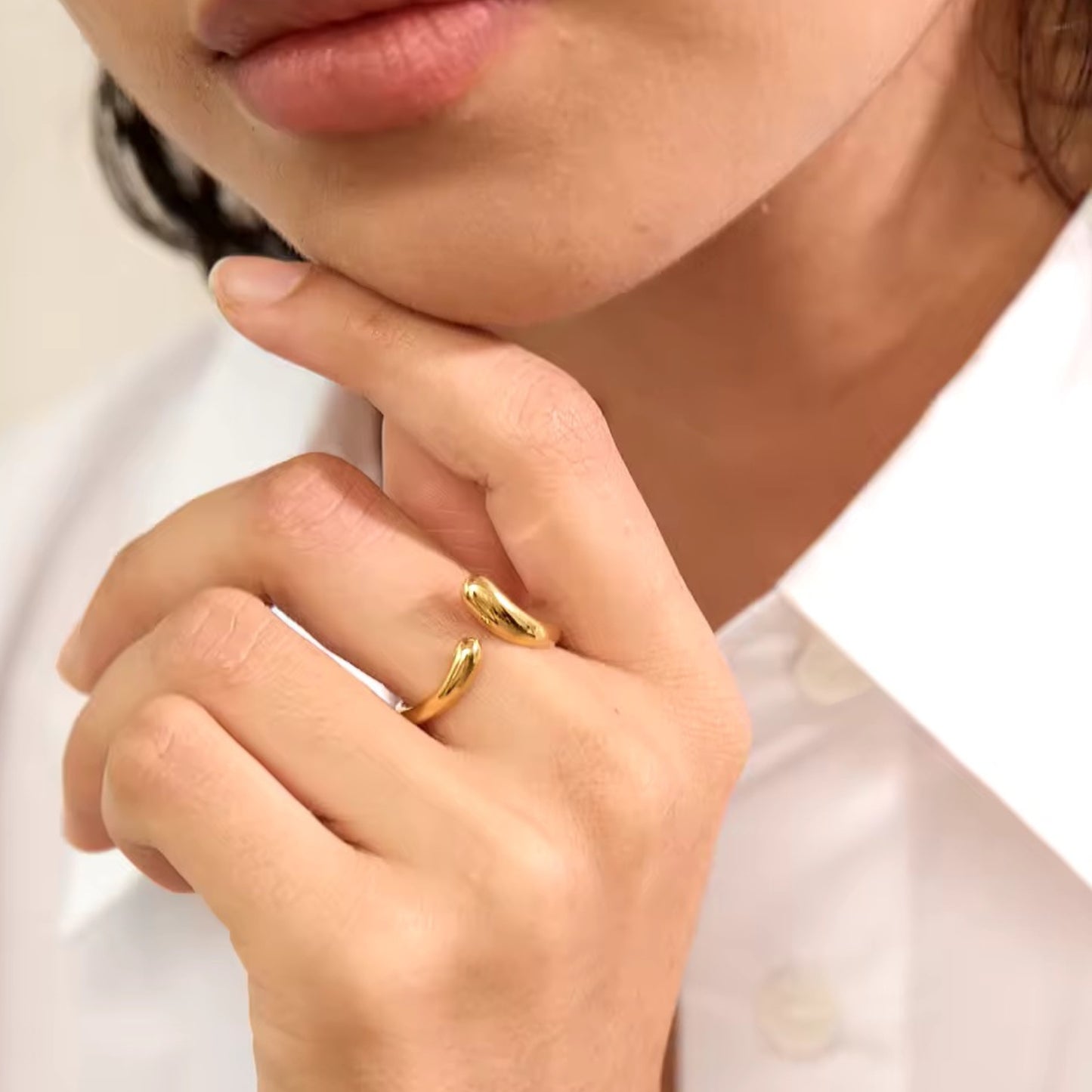 NILE - 18K GOLD PLATED RING / THE. WAVE COLLECTION