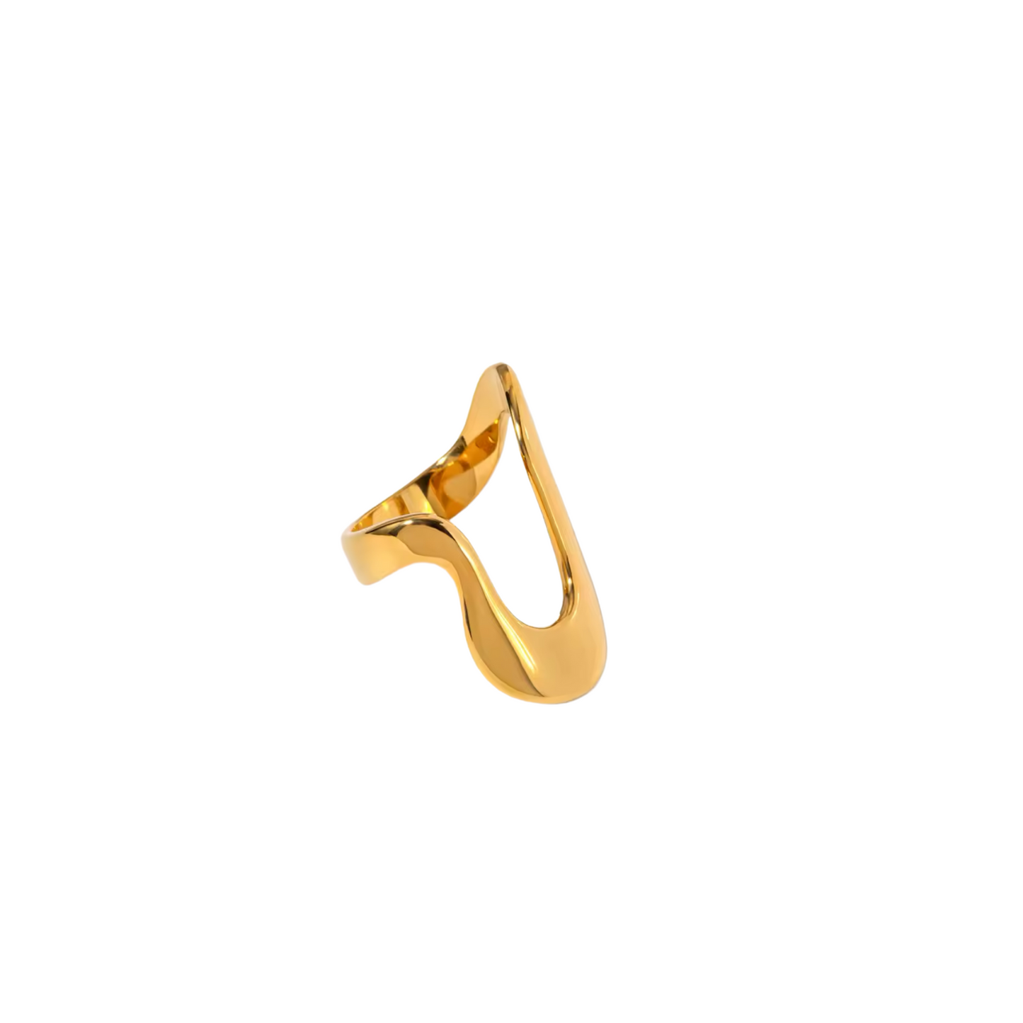 CURVE - 18K GOLD PLATED RING / THE. WAVE COLLECTION