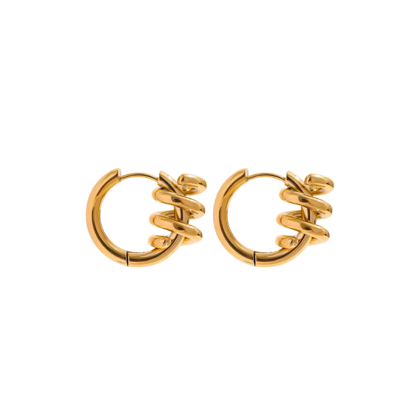SERPENT - 18K GOLD PLATED EARRINGS / THE. SWIRL COLLECTION