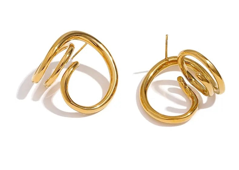 FLOW - 18K GOLD PLATED EARRINGS / THE. WAVE COLLECTION