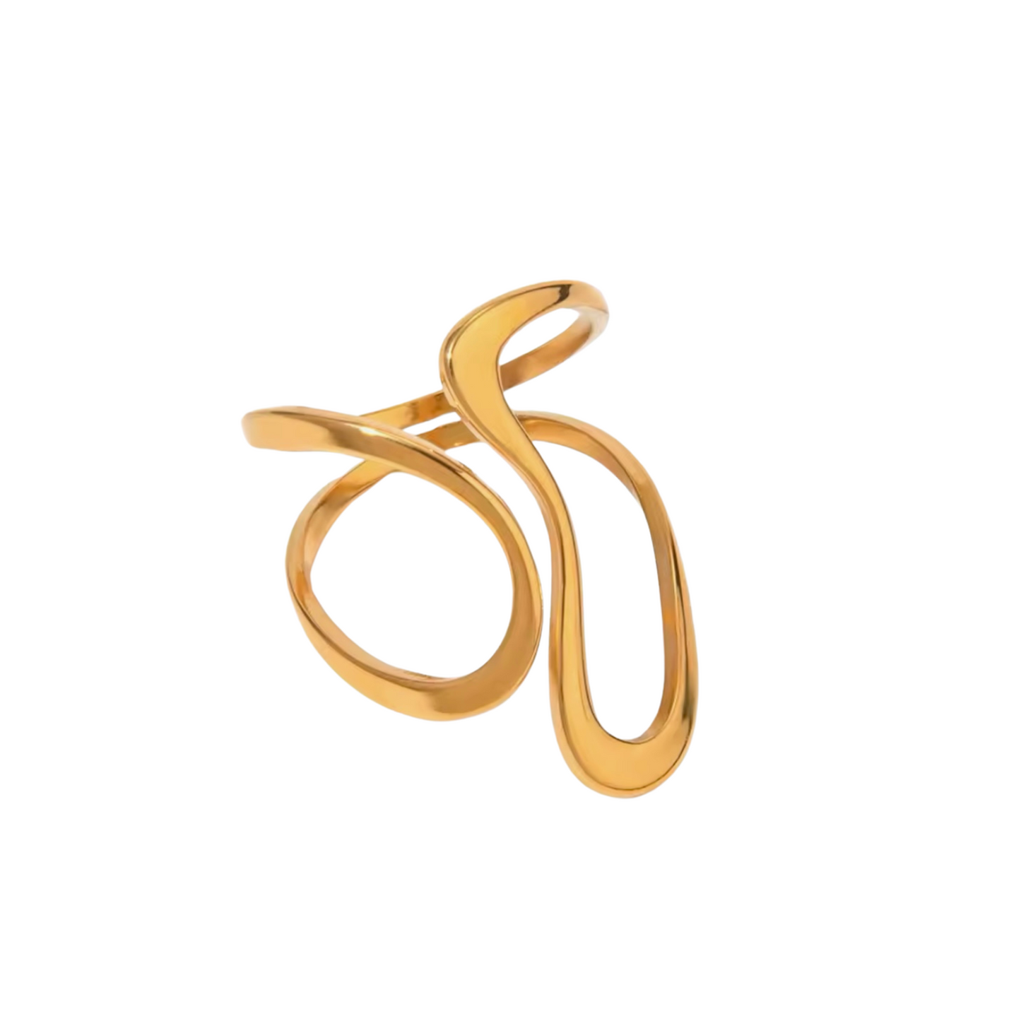 DIVE - 18K GOLD PLATED RING / THE. WAVE COLLECTION