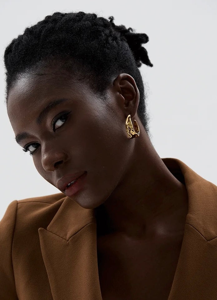 MARINA - 18K GOLD PLATED EARRINGS / THE. WAVE COLLECTION