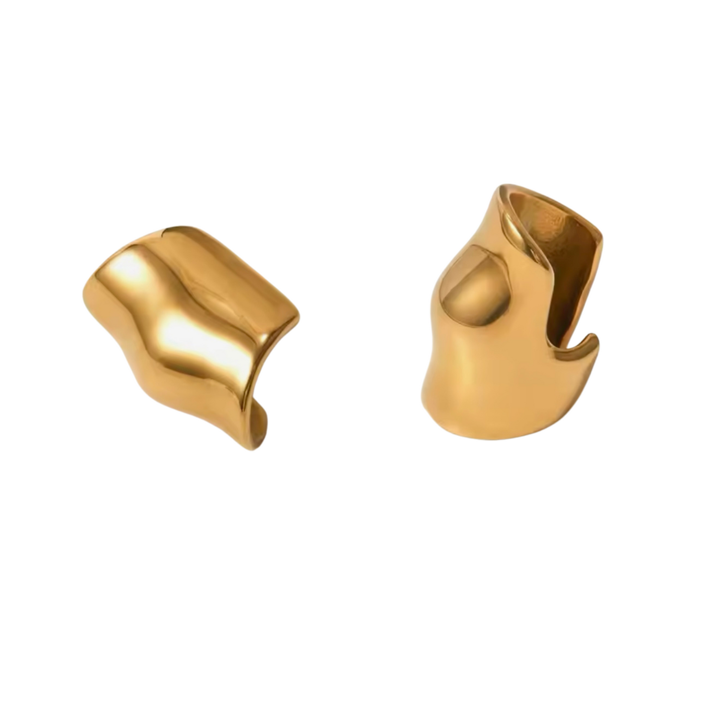 SHIELD - 18K GOLD PLATED CUFF SET / THE. WAVE COLLECTION