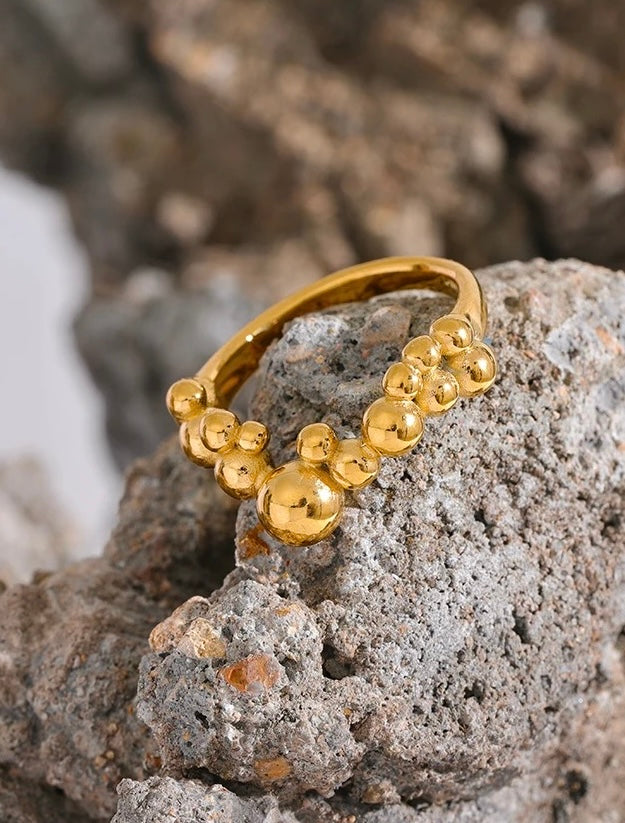 CHAMPAGNE - 18K GOLD PLATED RING / THE. CAVIAR COLLECTION