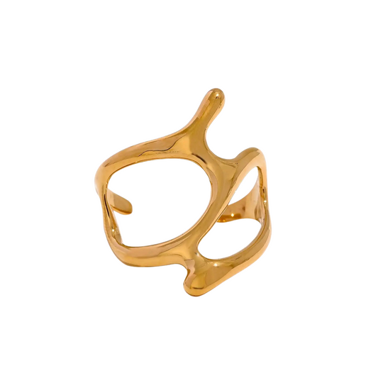 SPLASH - 18K GOLD PLATED RING / THE. WAVE COLLECTION