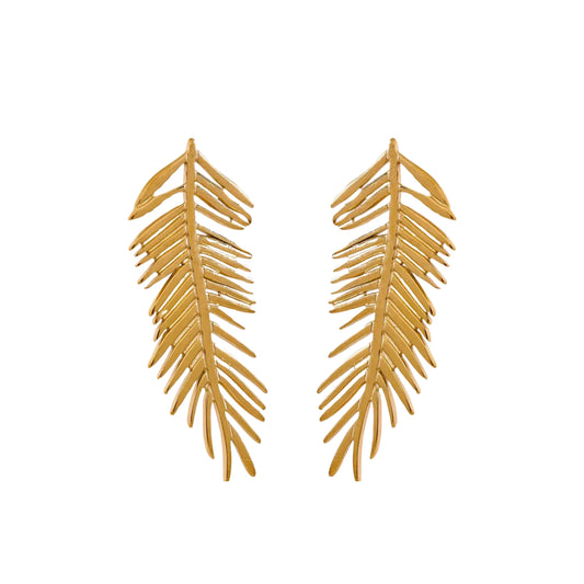 PALM -18K GOLD PLATED EARRINGS / THE. ISLAND COLLECTION