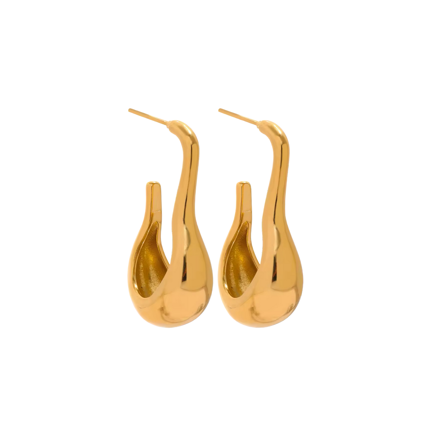 RIVER - 18K GOLD PLATED EARRINGS / THE. WAVE COLLECTION