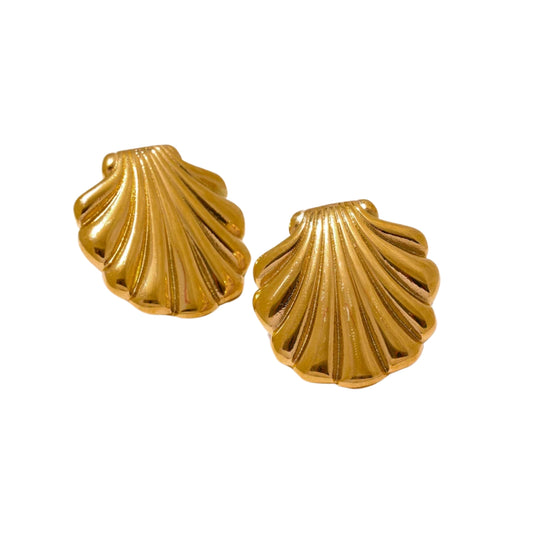 SHELL -18K GOLD PLATED EARRINGS / THE. ISLAND COLLECTION