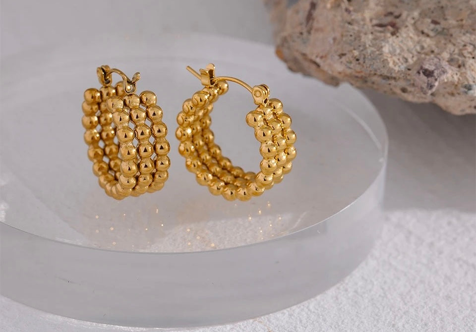 BAIA - 18K GOLD PLATED EARRINGS / THE. CAVIAR COLLECTION