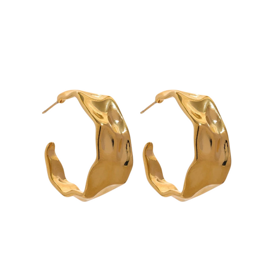 MARINA - 18K GOLD PLATED EARRINGS / THE. WAVE COLLECTION