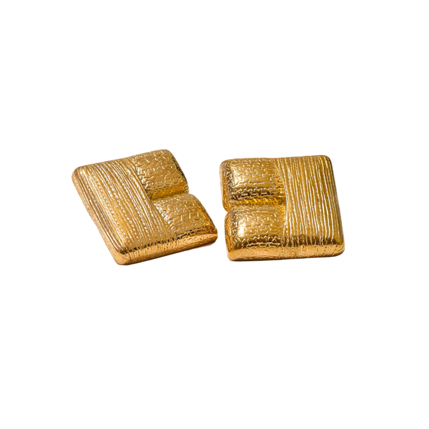 BLOCK - 18K GOLD PLATED EARRINGS / THE. ESSENTIAL COLLECTION