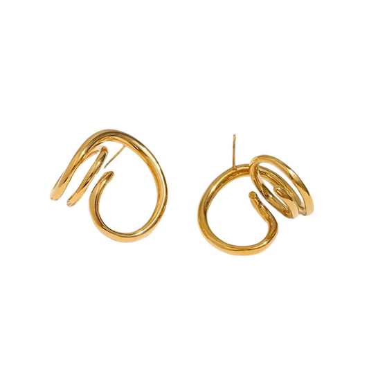 FLOW - 18K GOLD PLATED EARRINGS / THE. WAVE COLLECTION