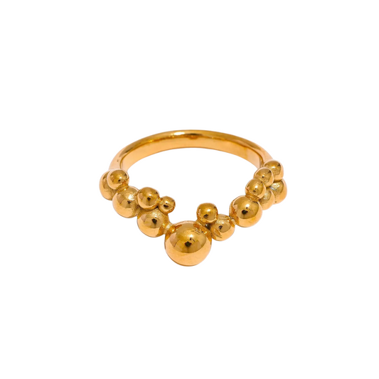 CHAMPAGNE - 18K GOLD PLATED RING / THE. CAVIAR COLLECTION