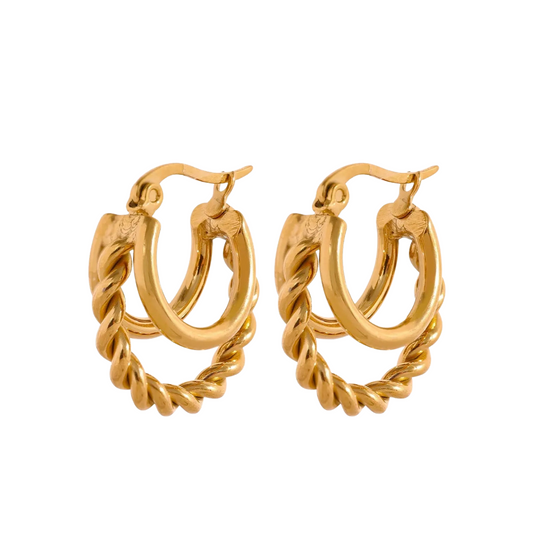 RHEA - 18K GOLD PLATED EARRINGS / THE. SWIRL COLLECTION