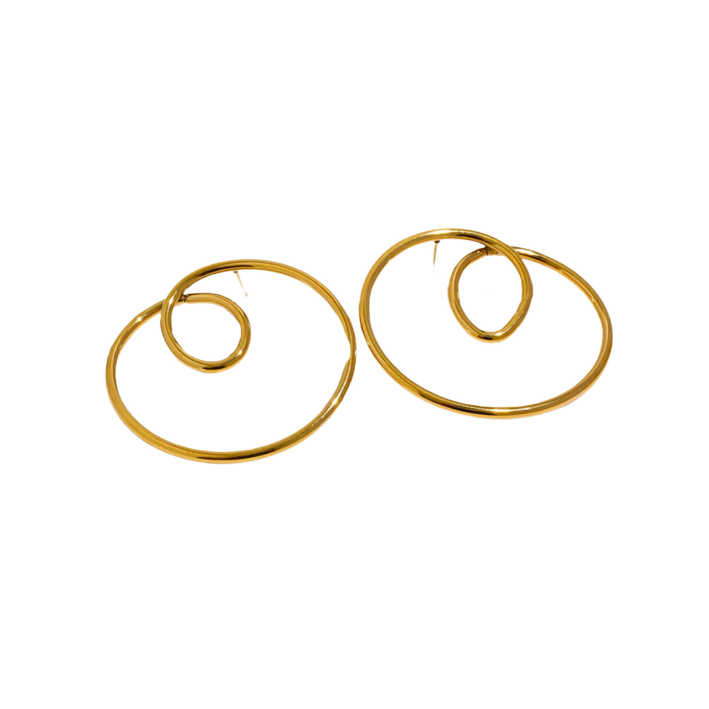 LINE - 18K GOLD PLATED EARRINGS / THE. SWIRL COLLECTION