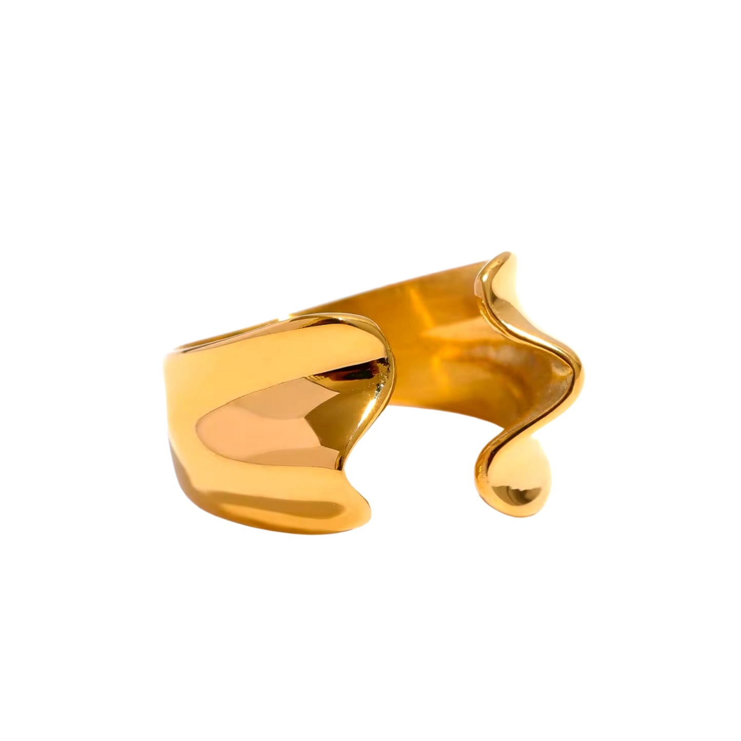 ION - 18K GOLD PLATED RING / THE. WAVE COLLECTION