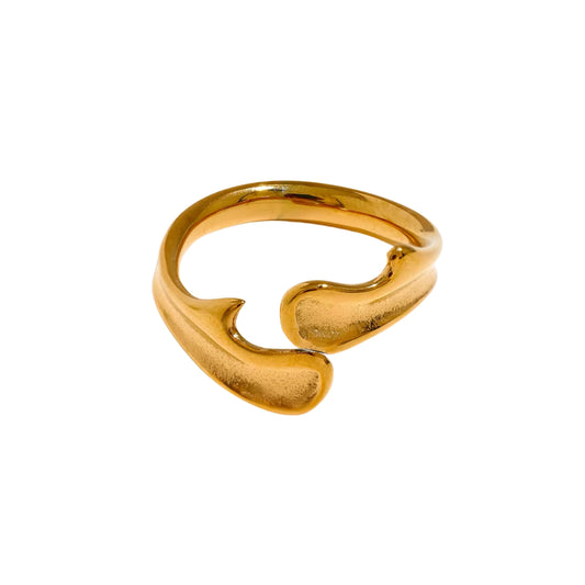 CALYPSO - 18K GOLD PLATED RING / THE. WAVE COLLECTION