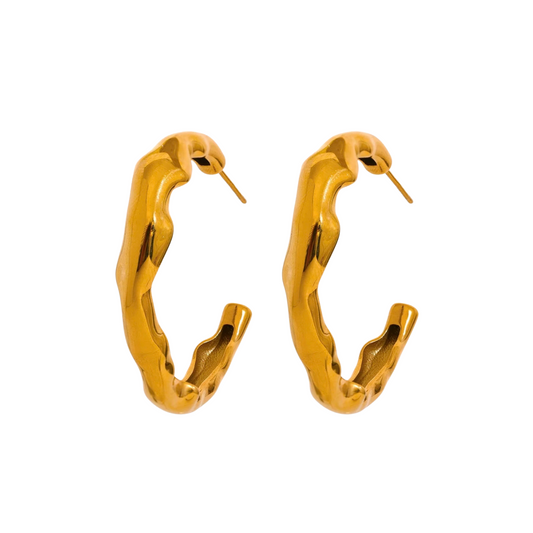 SIREN - 18K GOLD PLATED EARRINGS / THE. WAVE COLLECTION