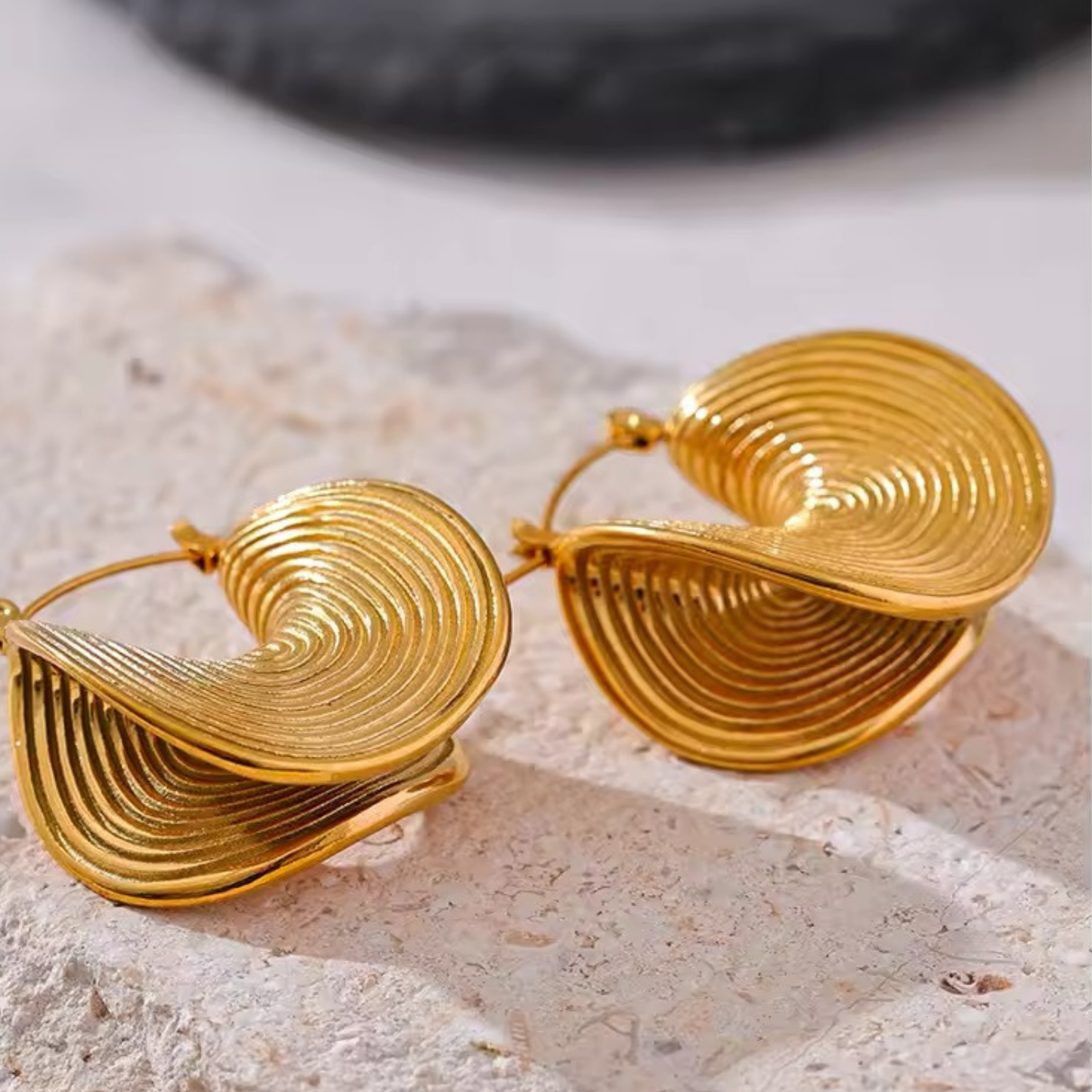 BRINE - 18K GOLD PLATED EARRINGS / THE. WAVE COLLECTION