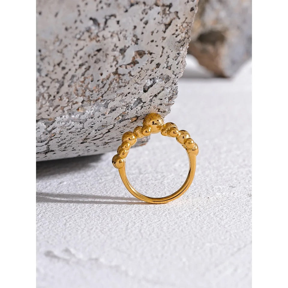 CHAMPAGNE - 18K GOLD PLATED RING / THE. CAVIAR COLLECTION